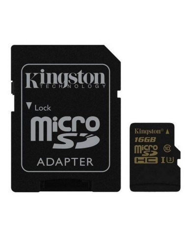 Kingston MicroSD HC Gold 16GB Clase 10 UHS-1 Class 3 + Adaptador