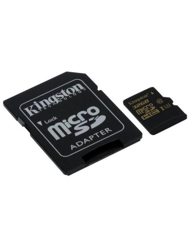 Kingston MicroSDHC Gold 32GB Clase 10 UHS-1 Class 3 + Adaptador