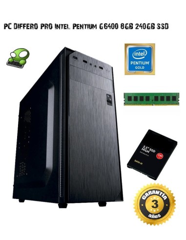 PC DIFFERO PRO Intel Pentium G6400 8GB 240GB SSD en TXETXUSOFT