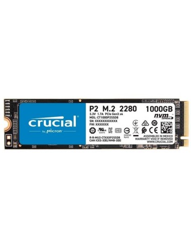 Crucial P2 1TB SSD M.2 2280 PCIe NVMe Gen3 en TXETXUSOFT