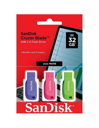 Sandisk Cruzer Blade 32GB USB 2.0 Pack Triple en TXETXUSOFT